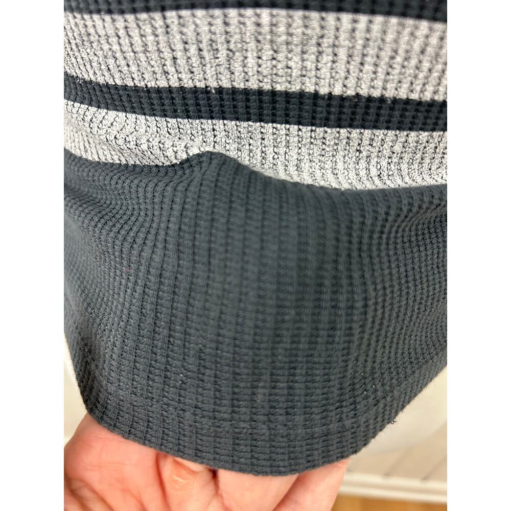 Free People Daydreamer Graphic Thermal Top Waffle Knit Brown Blue 3/4 Sleeve XS - Picture 3 of 8